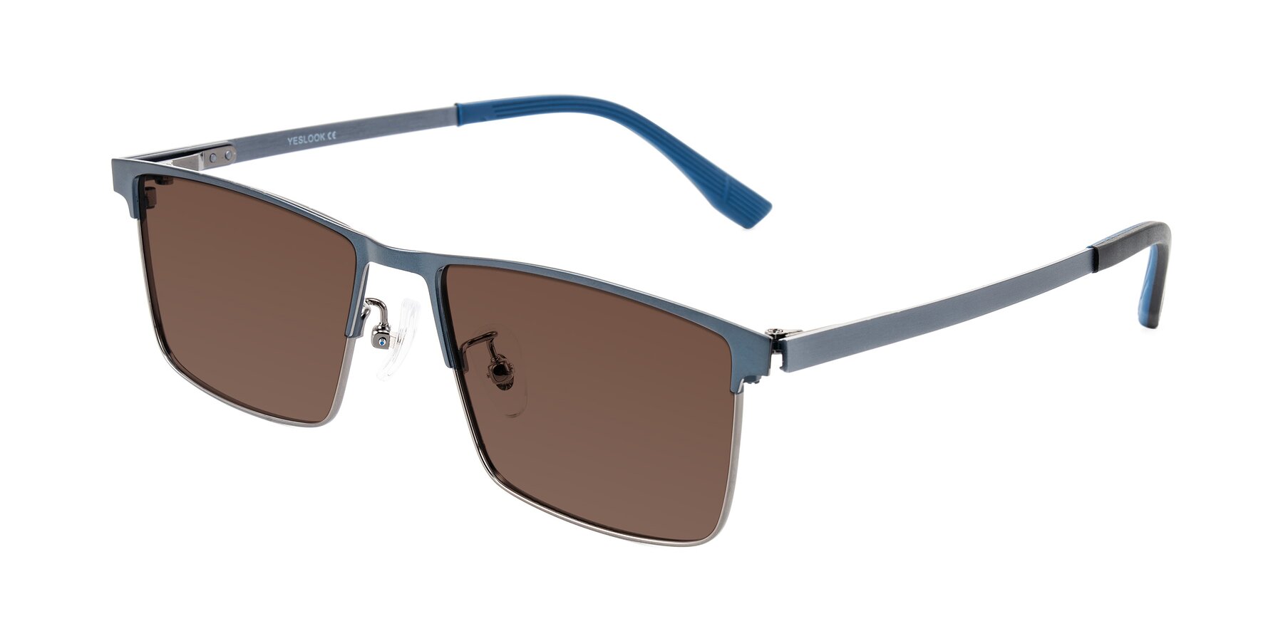 Angle of Leeth in Blue/Gunmetal with Brown Tinted Lenses