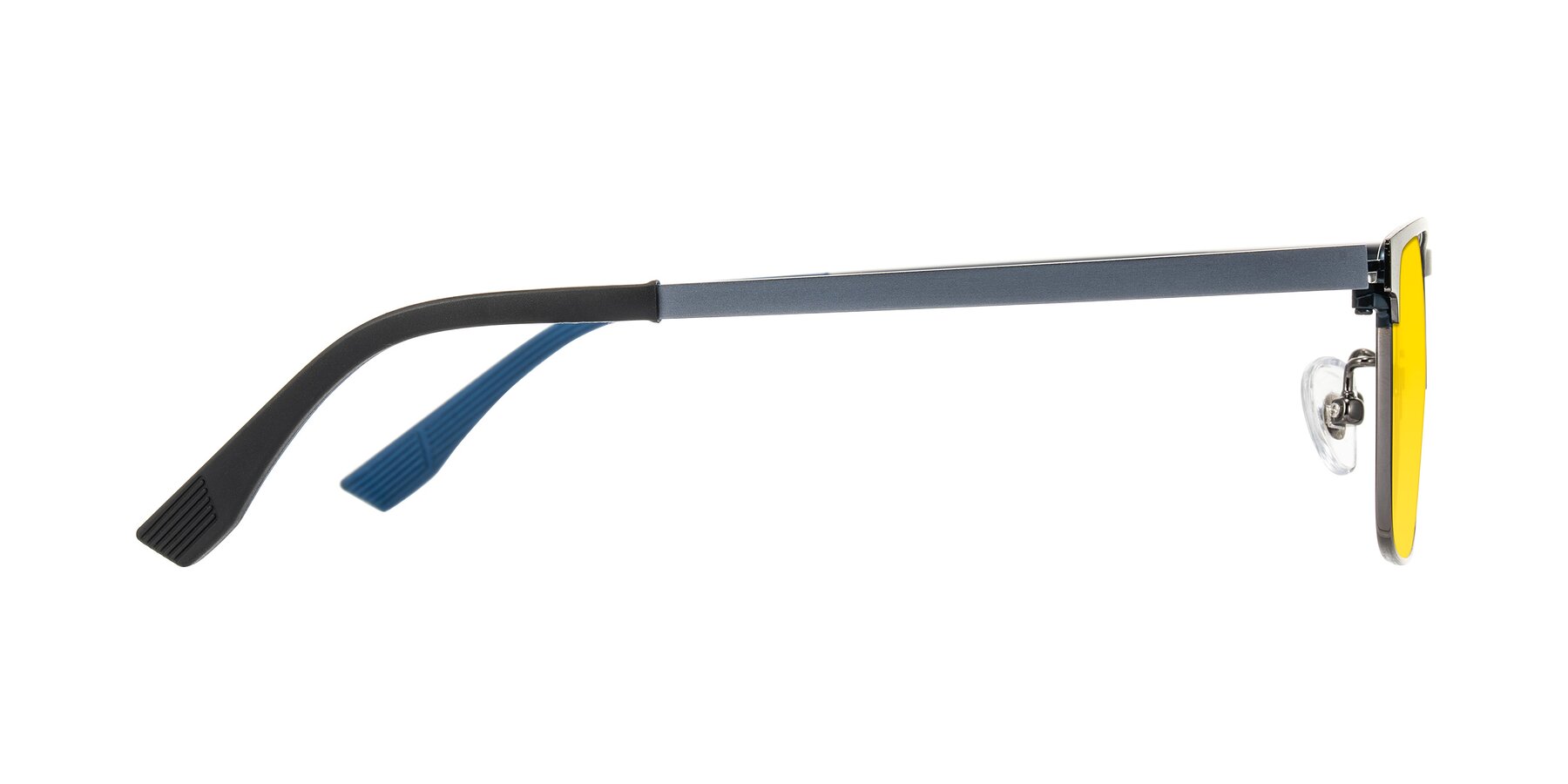 Side of Leeth in Blue/Gunmetal with Yellow Tinted Lenses