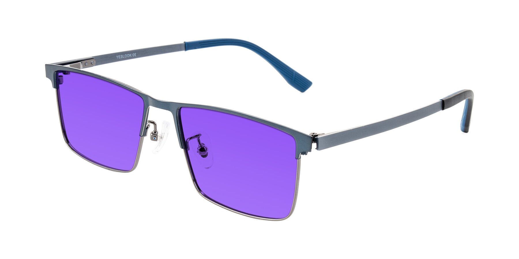 Angle of Leeth in Blue/Gunmetal with Purple Tinted Lenses