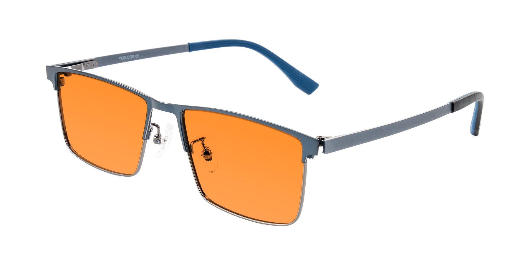 Angle of Leeth in Blue/Gunmetal with Orange Tinted Lenses