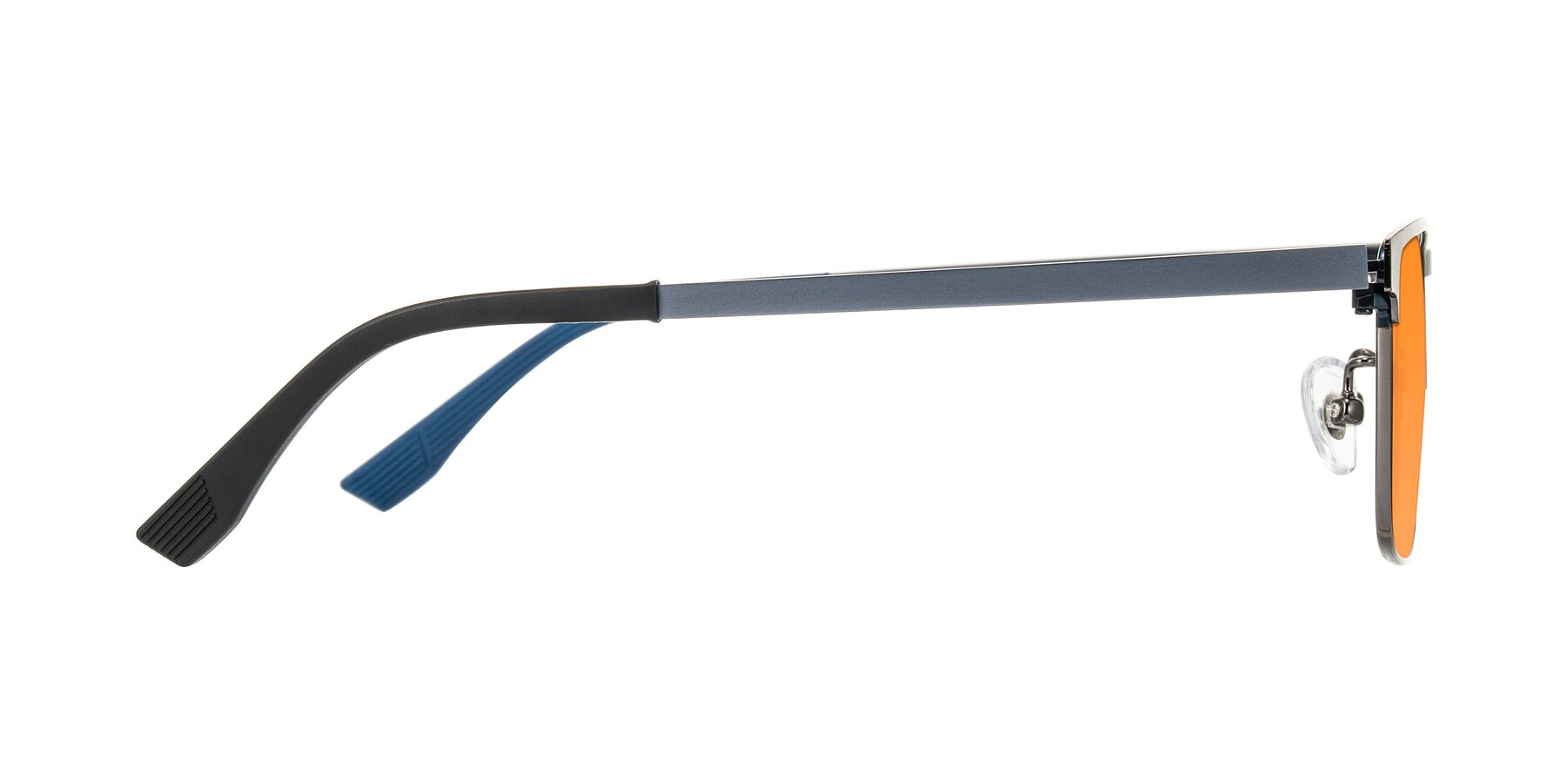 Side of Leeth in Blue/Gunmetal with Orange Tinted Lenses