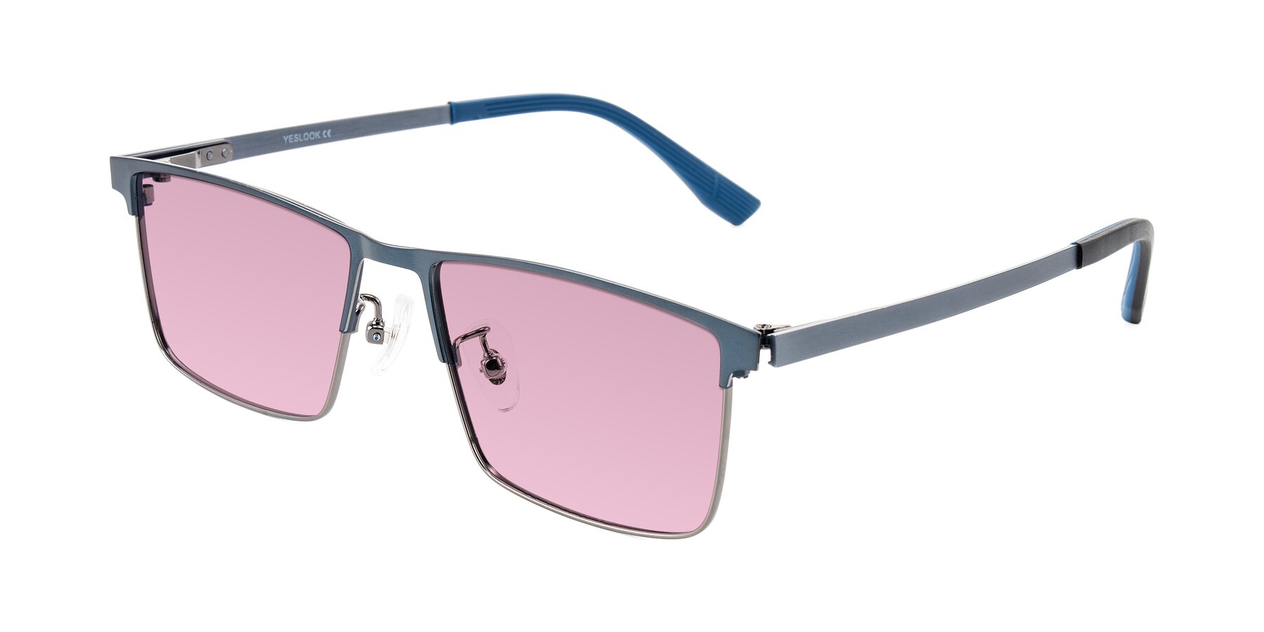 Angle of Leeth in Blue/Gunmetal with Light Wine Tinted Lenses