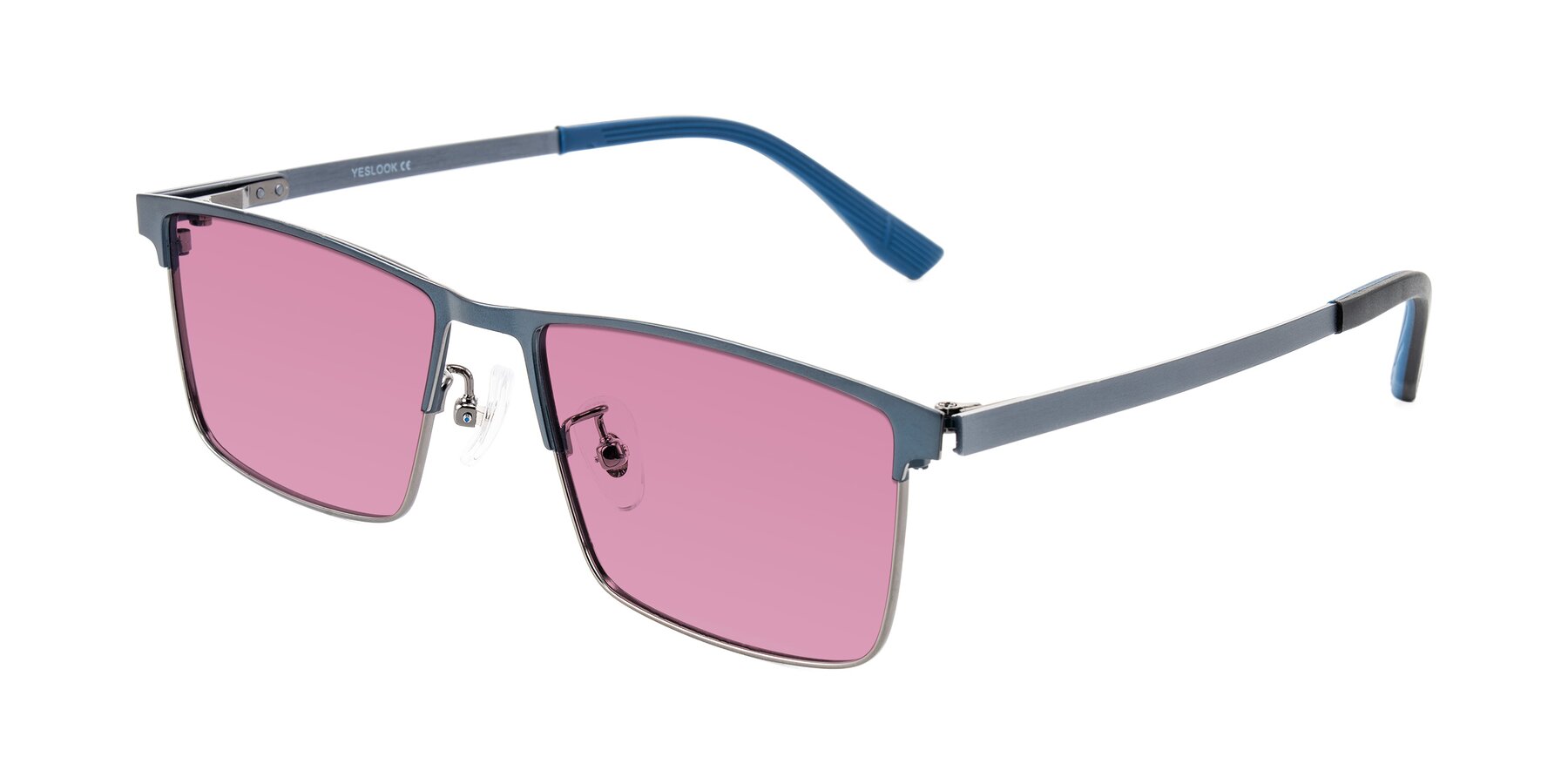 Angle of Leeth in Blue/Gunmetal with Medium Wine Tinted Lenses