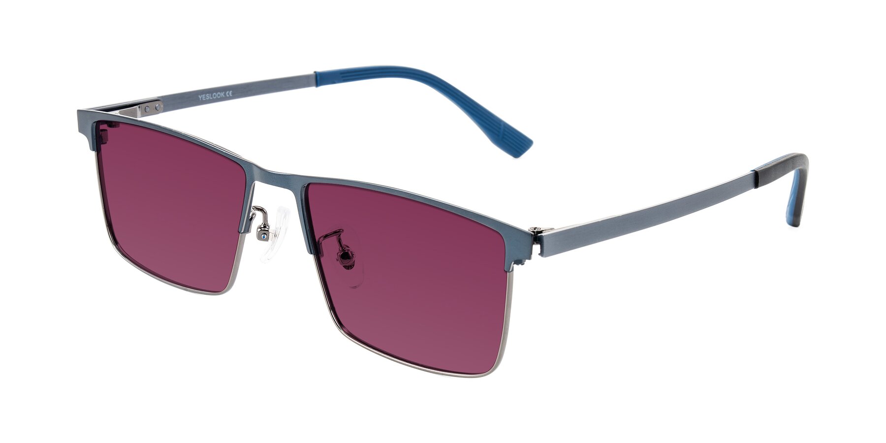 Angle of Leeth in Blue/Gunmetal with Wine Tinted Lenses