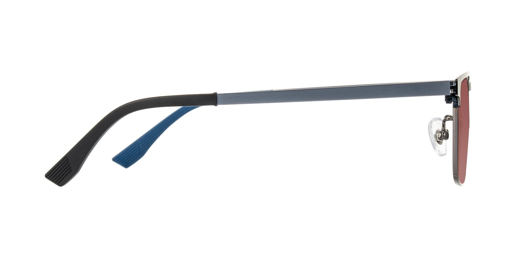 Side of Leeth in Blue/Gunmetal with Garnet Tinted Lenses