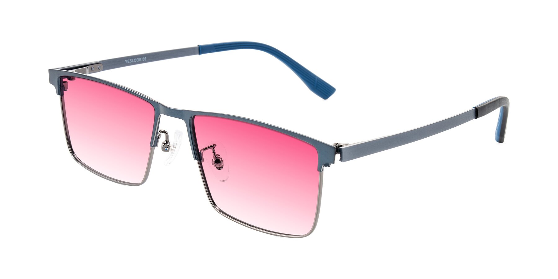 Angle of Leeth in Blue/Gunmetal with Pink Gradient Lenses