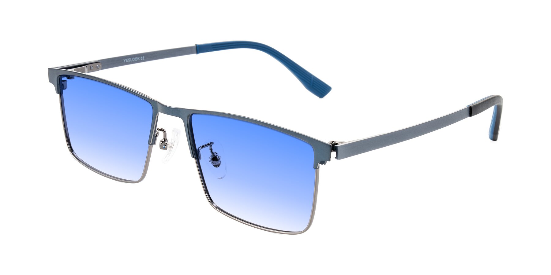 Angle of Leeth in Blue/Gunmetal with Blue Gradient Lenses