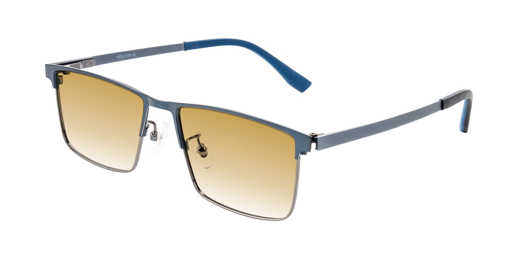 Angle of Leeth in Blue/Gunmetal with Champagne Gradient Lenses