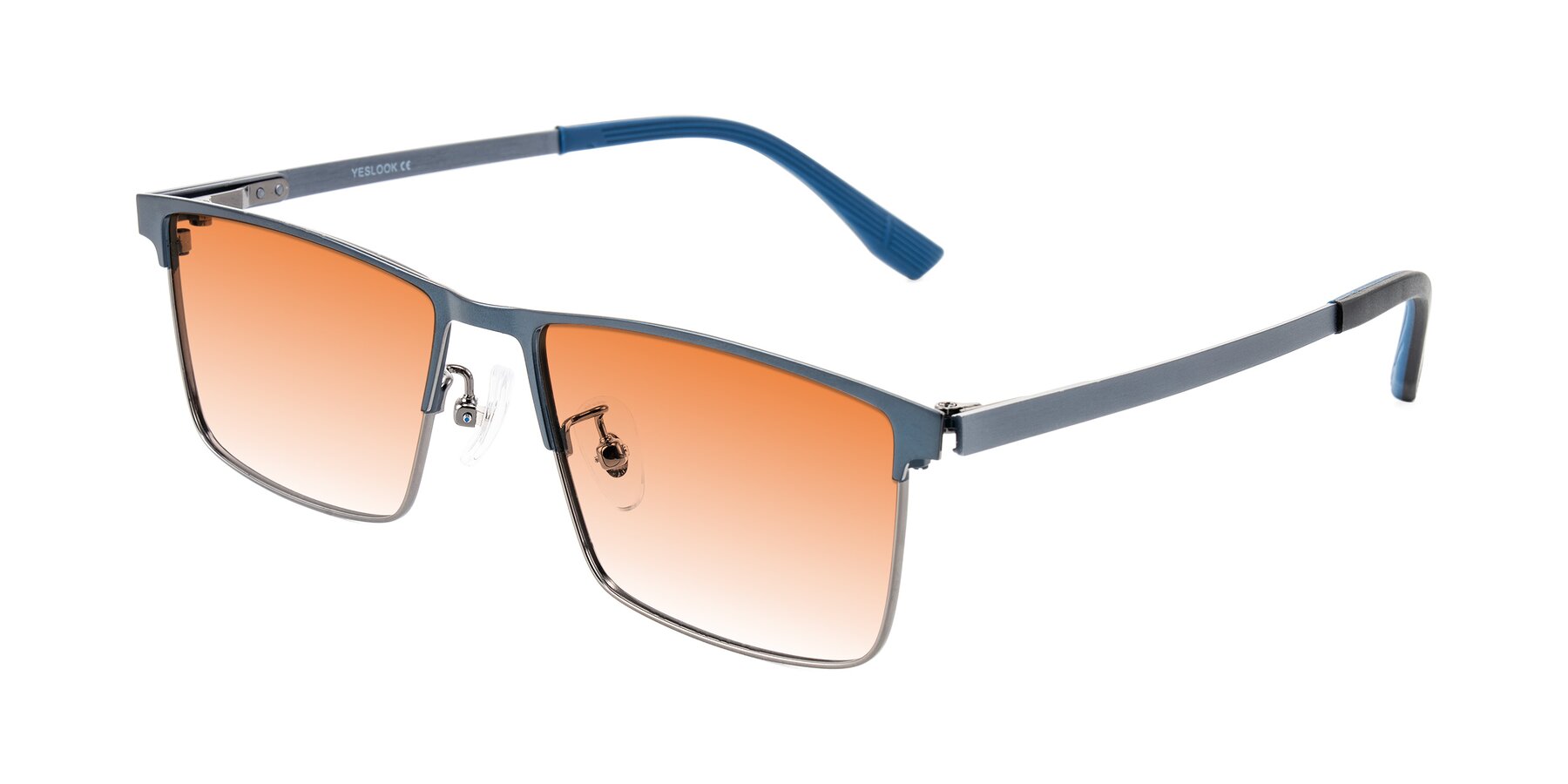 Angle of Leeth in Blue/Gunmetal with Orange Gradient Lenses