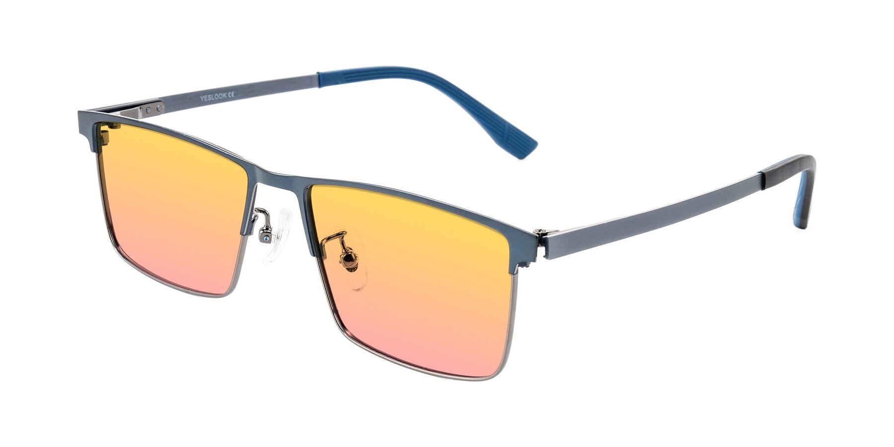 Angle of Leeth in Blue/Gunmetal with Yellow / Pink Gradient Lenses