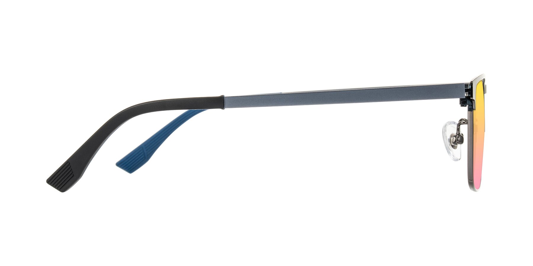 Side of Leeth in Blue/Gunmetal with Yellow / Pink Gradient Lenses
