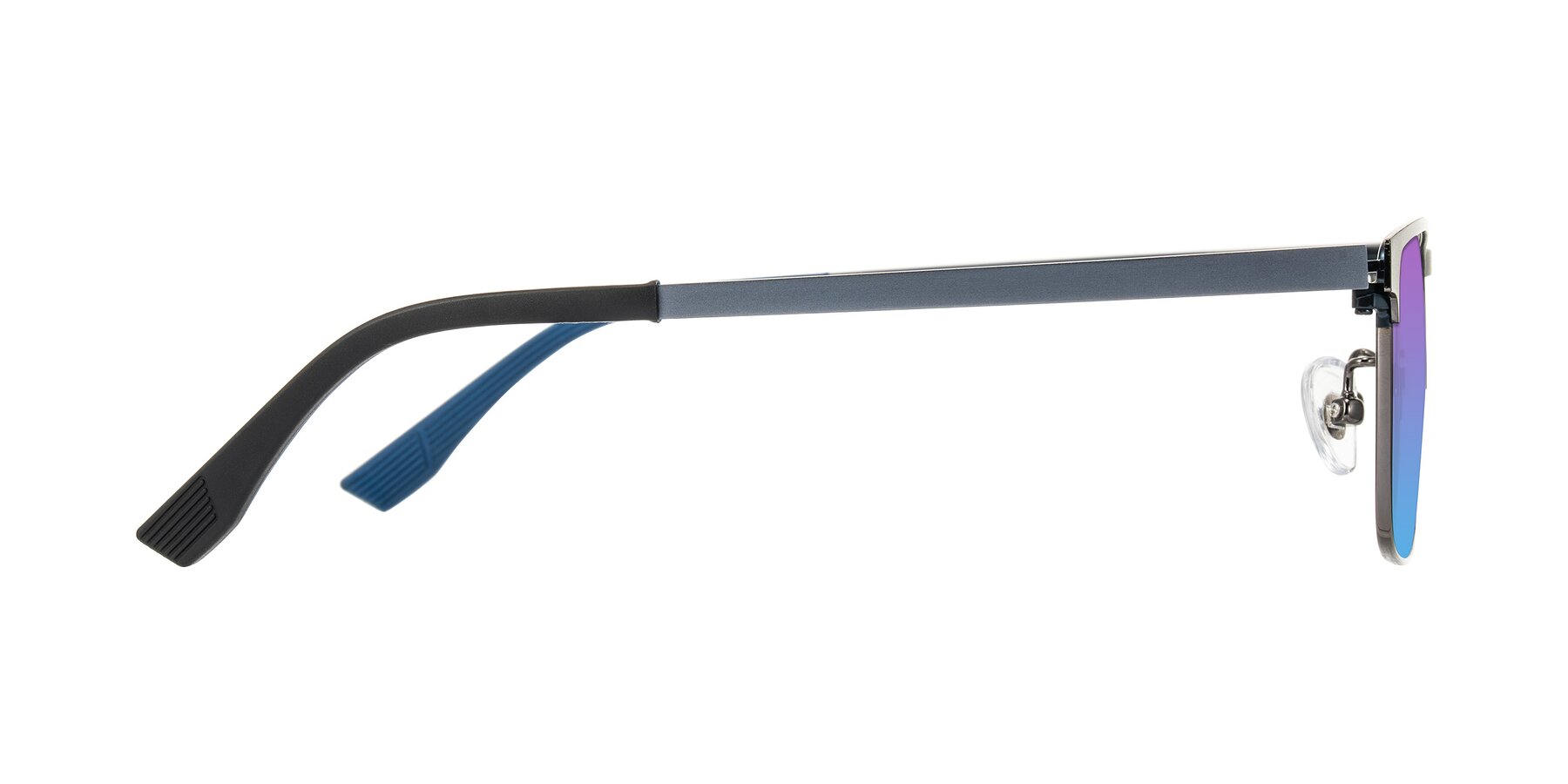 Side of Leeth in Blue/Gunmetal with Purple / Blue Gradient Lenses