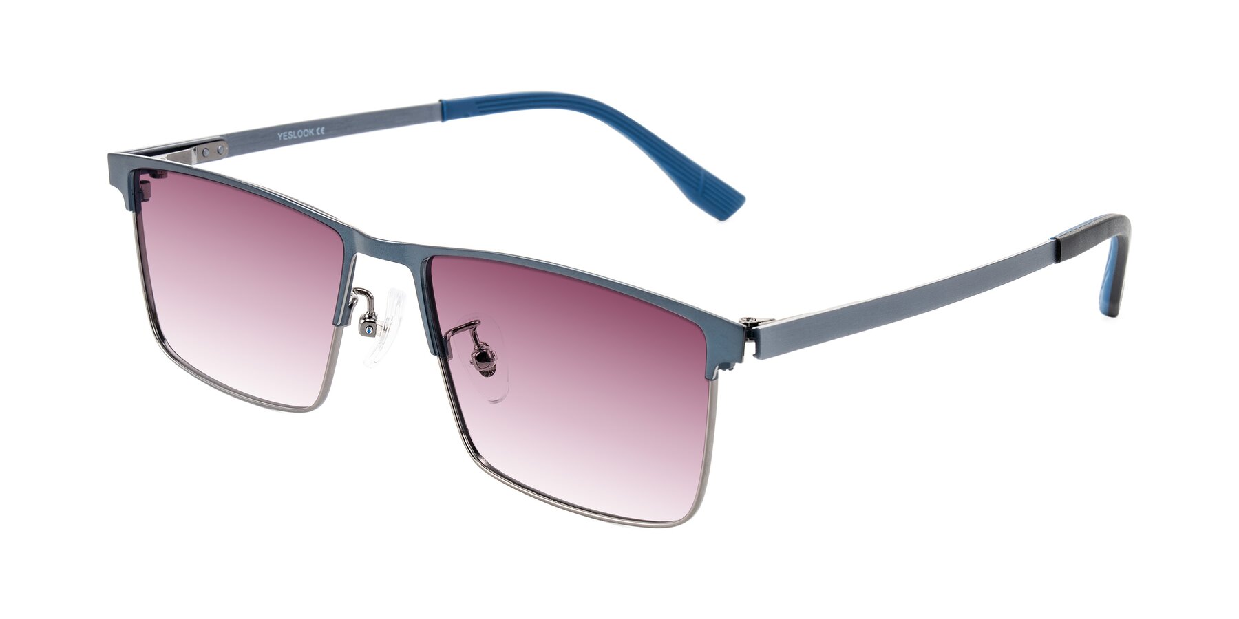 Angle of Leeth in Blue/Gunmetal with Wine Gradient Lenses