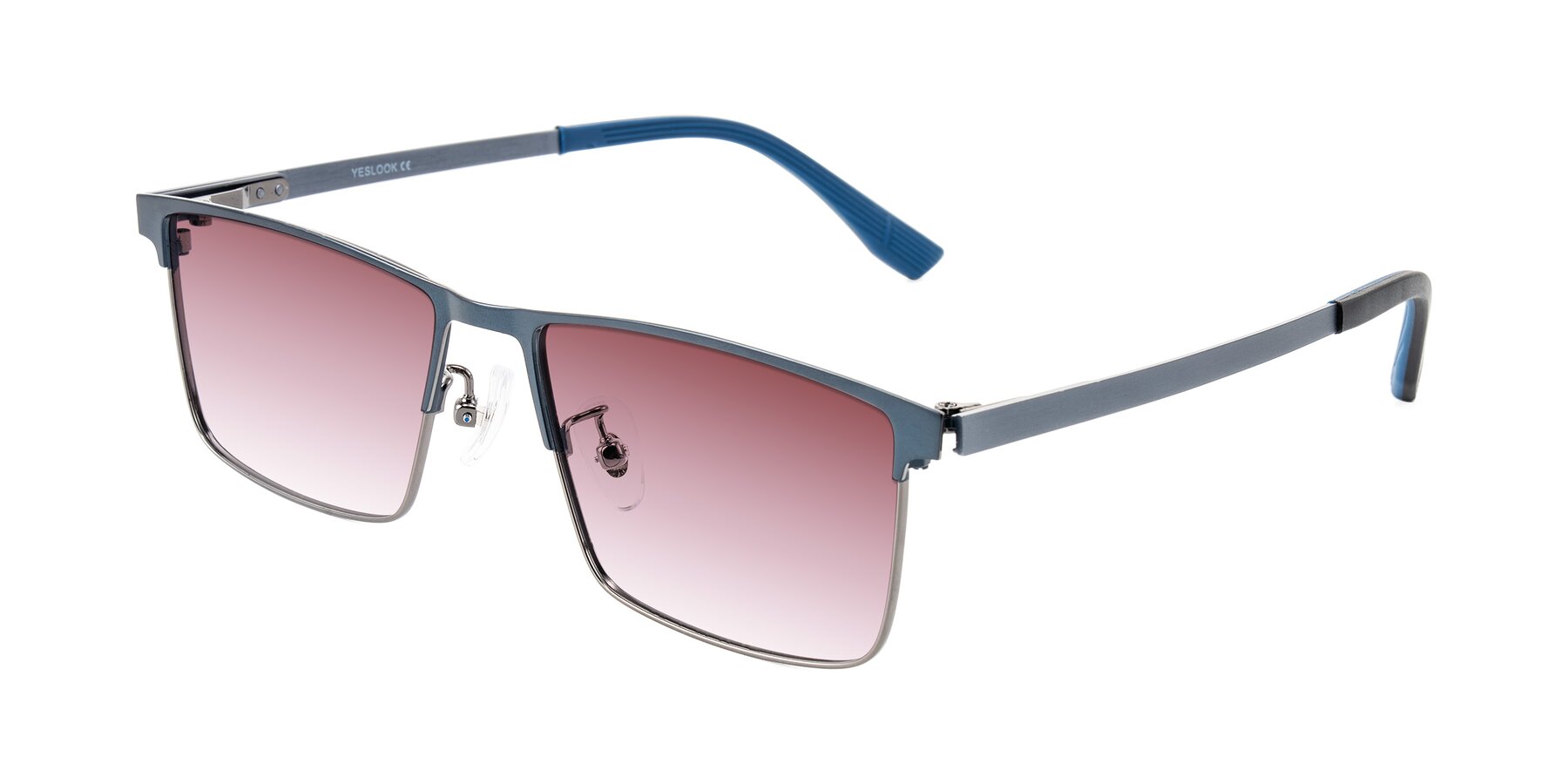 Angle of Leeth in Blue/Gunmetal with Garnet Gradient Lenses