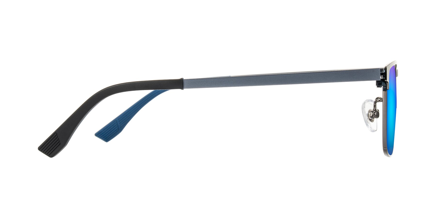 Side of Leeth in Blue/Gunmetal with Blue Mirrored Lenses
