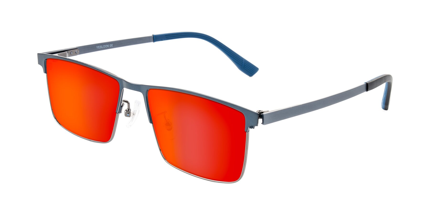 Angle of Leeth in Blue/Gunmetal with Red Gold Mirrored Lenses
