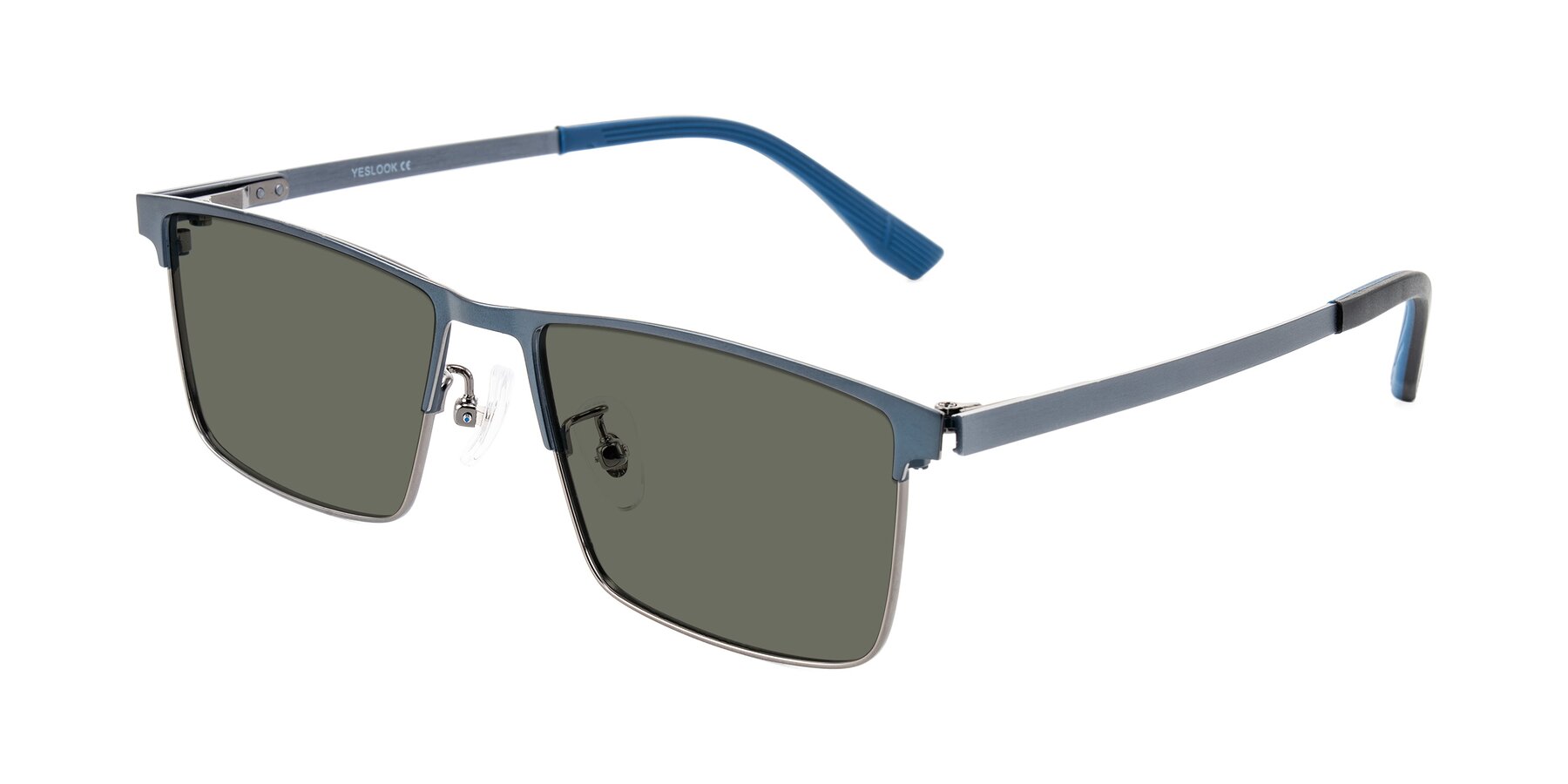 Angle of Leeth in Blue/Gunmetal with Gray Polarized Lenses