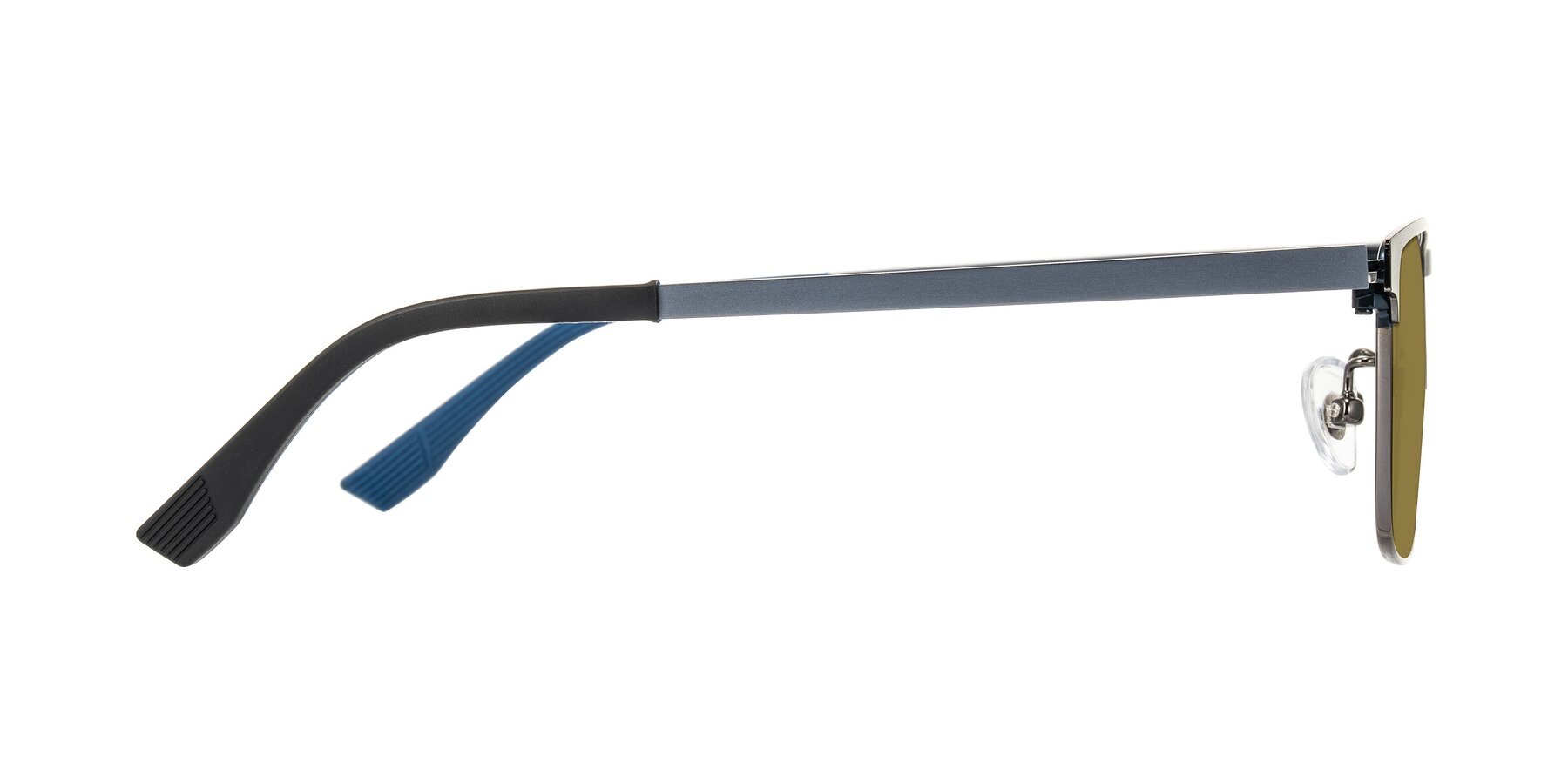 Side of Leeth in Blue/Gunmetal with Brown Polarized Lenses