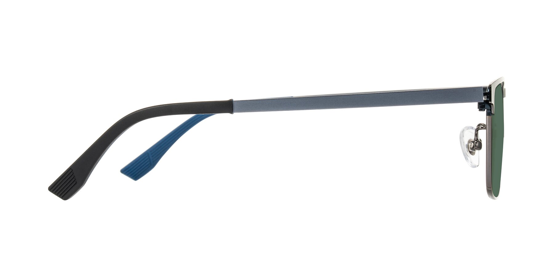 Side of Leeth in Blue/Gunmetal with Green Polarized Lenses