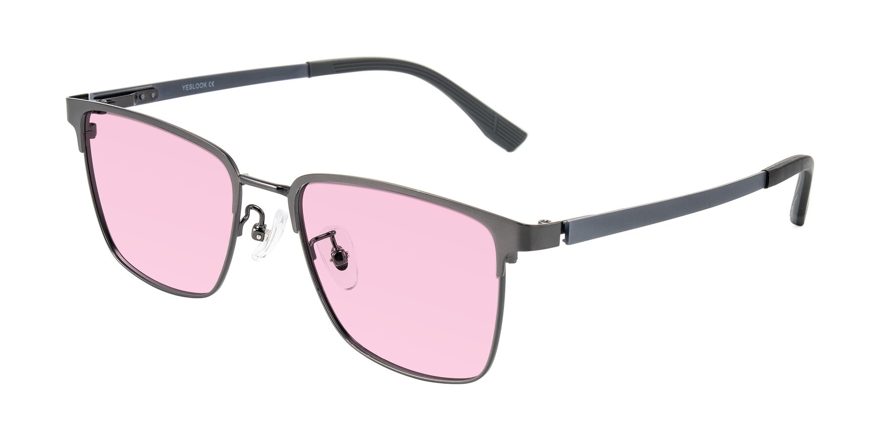 Angle of Rosita in Gunmetal with Light Pink Tinted Lenses