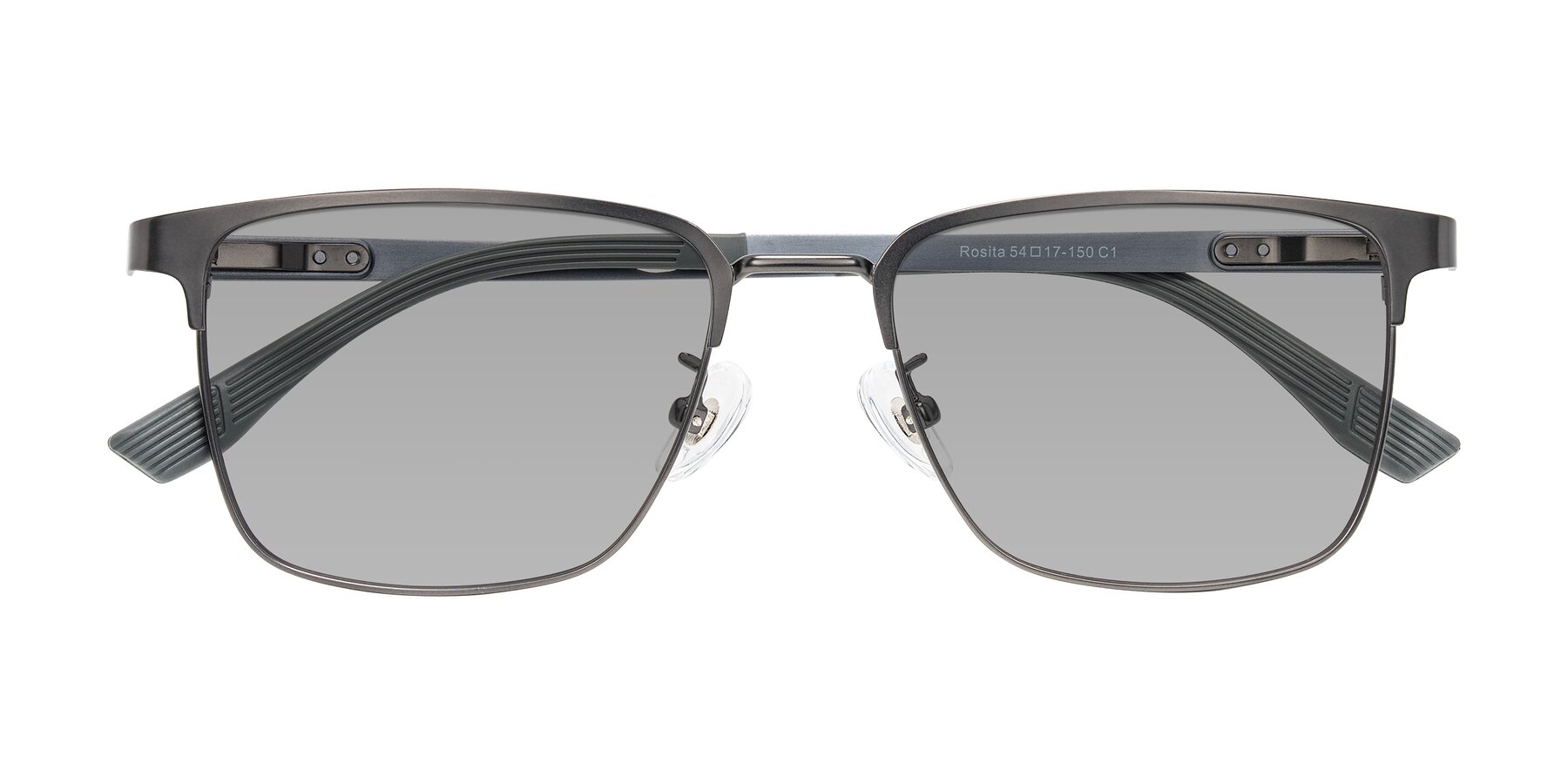 Folded Front of Rosita in Gunmetal with Light Gray Tinted Lenses