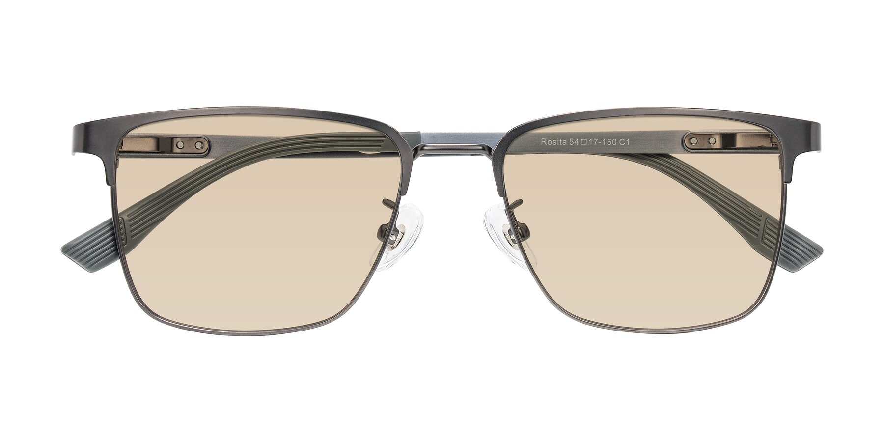 Folded Front of Rosita in Gunmetal with Light Brown Tinted Lenses