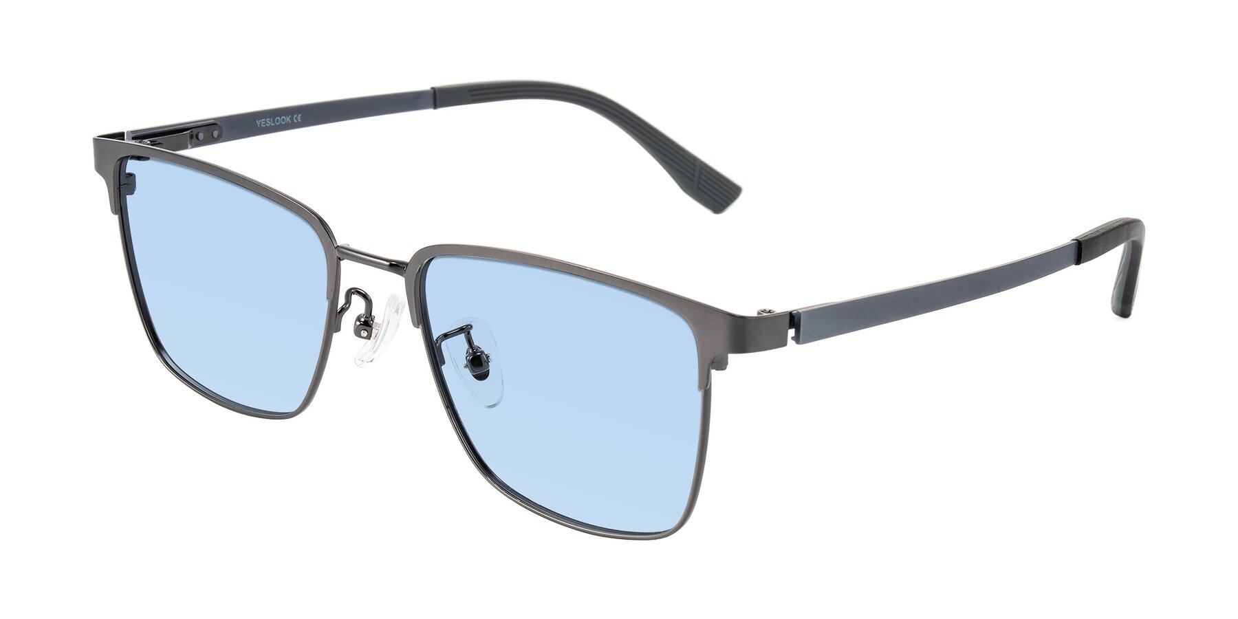 Angle of Rosita in Gunmetal with Light Blue Tinted Lenses