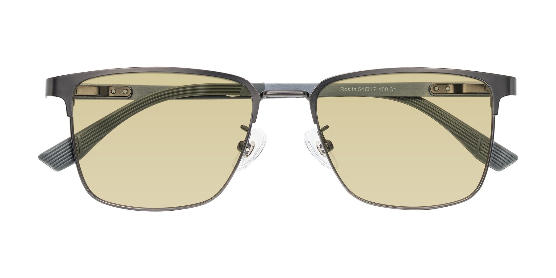 Folded Front of Rosita in Gunmetal with Light Champagne Tinted Lenses