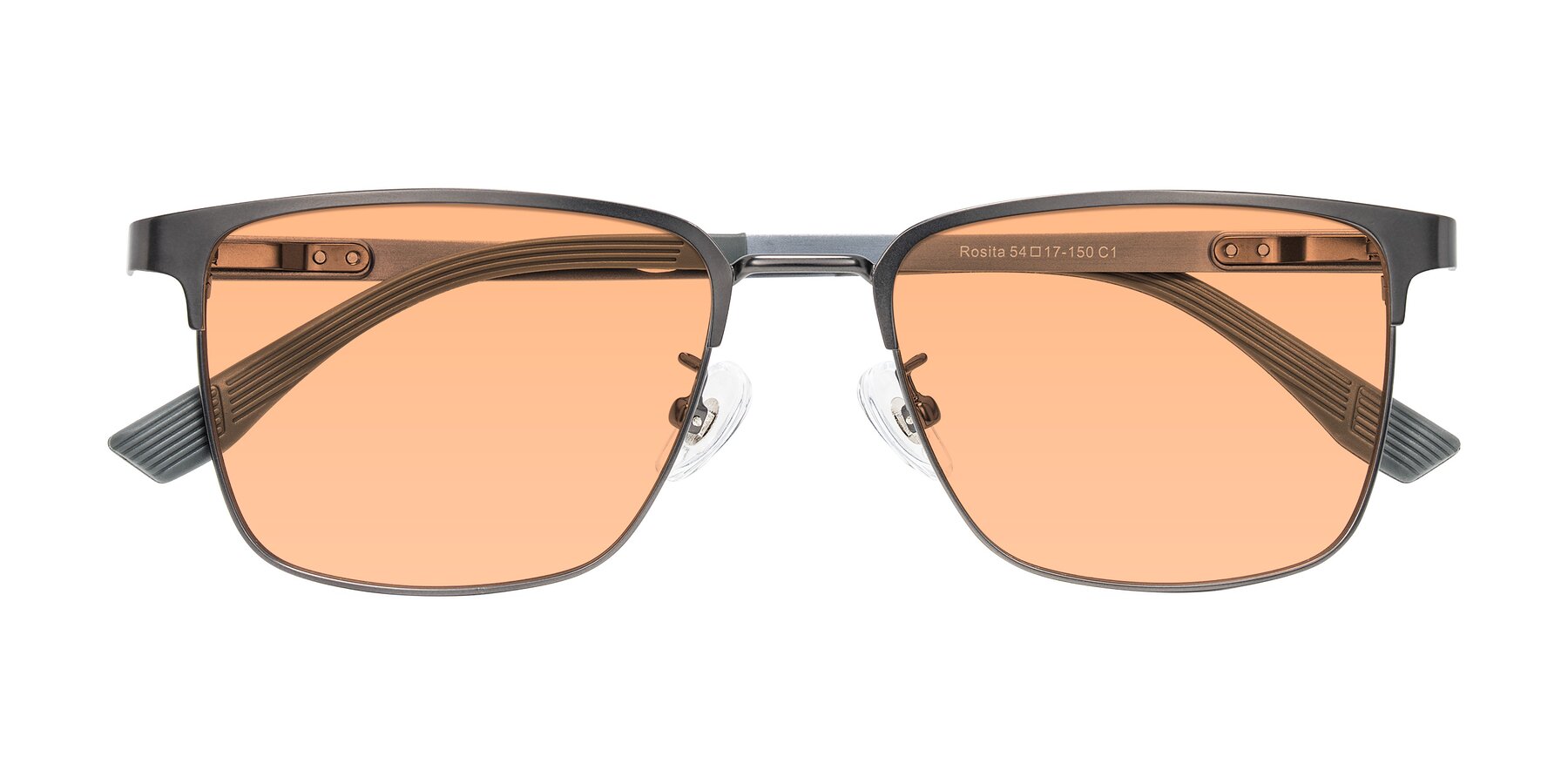 Folded Front of Rosita in Gunmetal with Light Orange Tinted Lenses