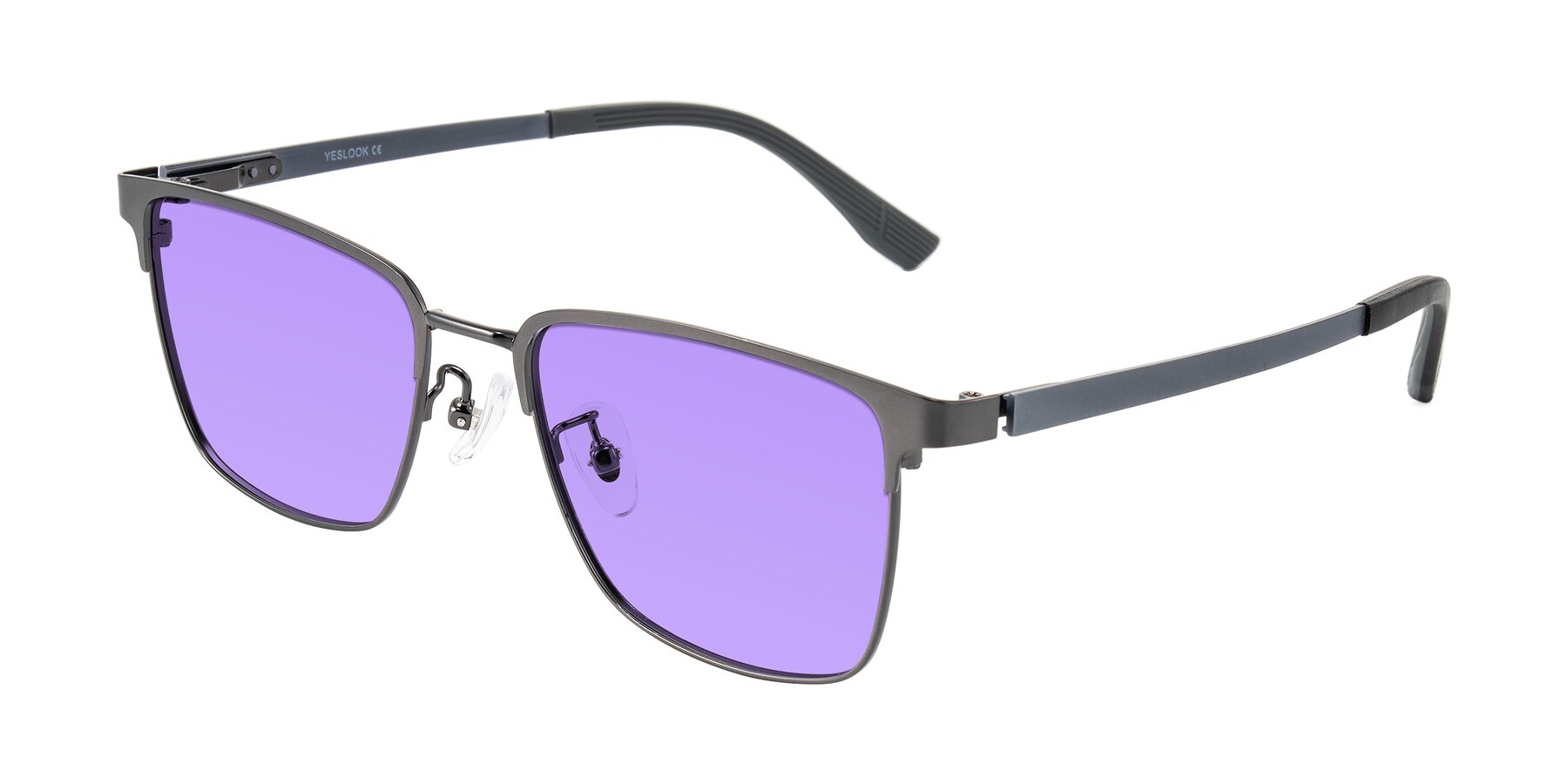 Angle of Rosita in Gunmetal with Medium Purple Tinted Lenses