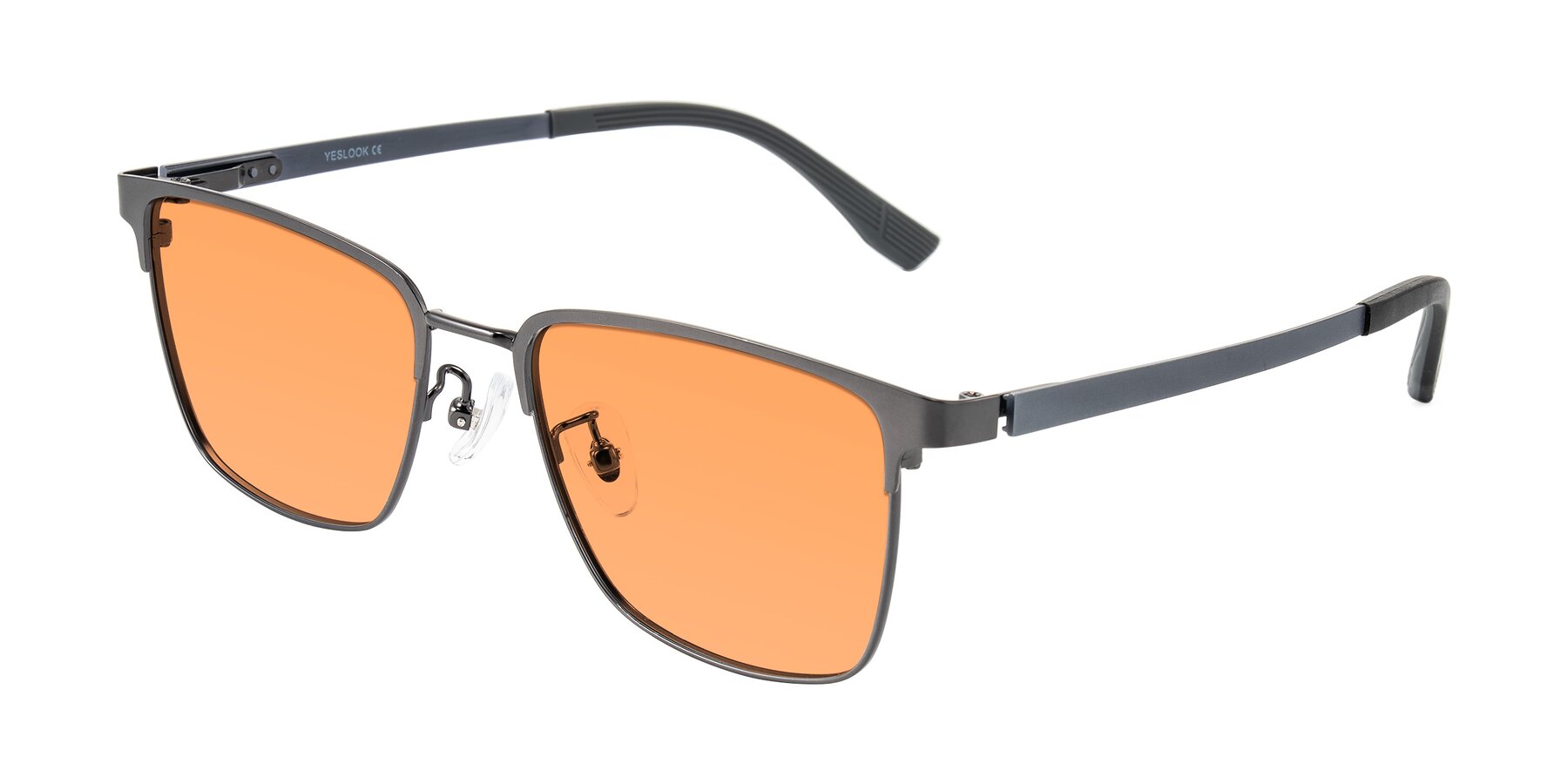 Angle of Rosita in Gunmetal with Medium Orange Tinted Lenses