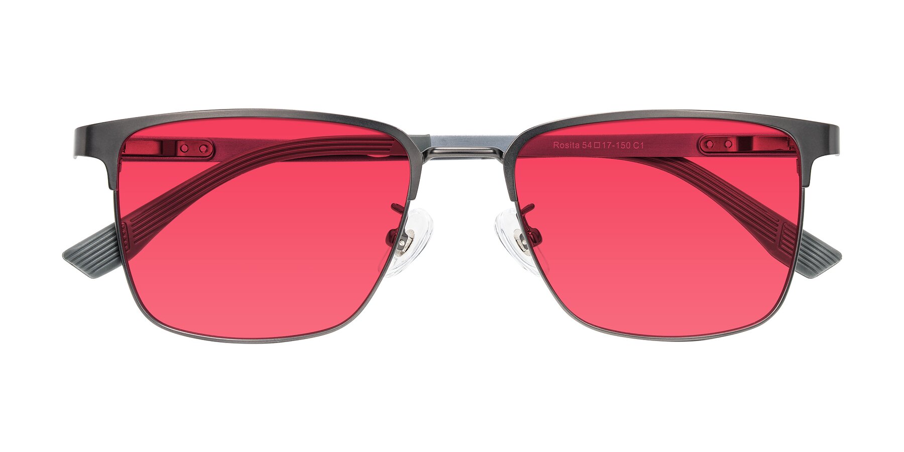 Folded Front of Rosita in Gunmetal with Red Tinted Lenses