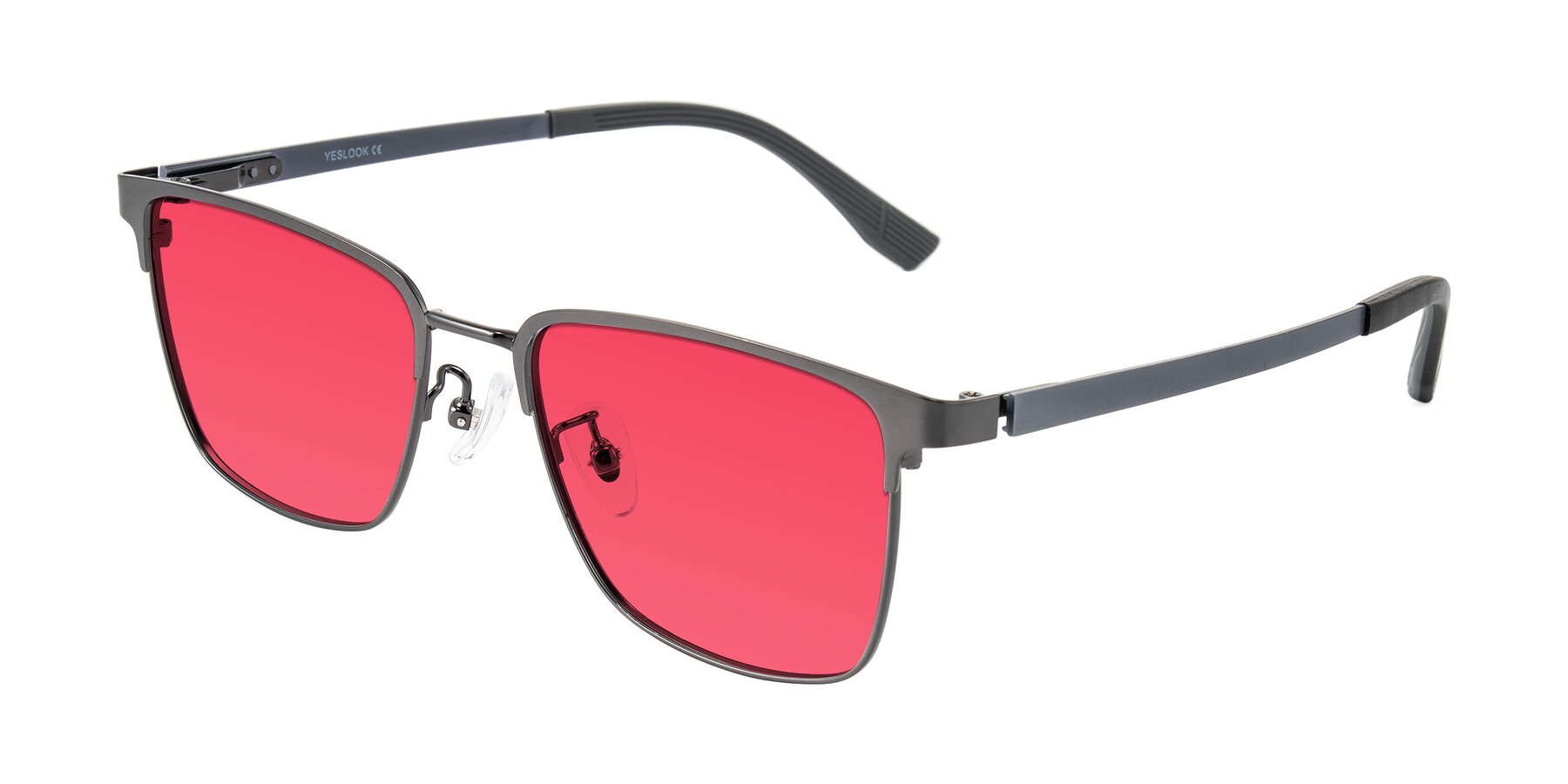 Angle of Rosita in Gunmetal with Red Tinted Lenses