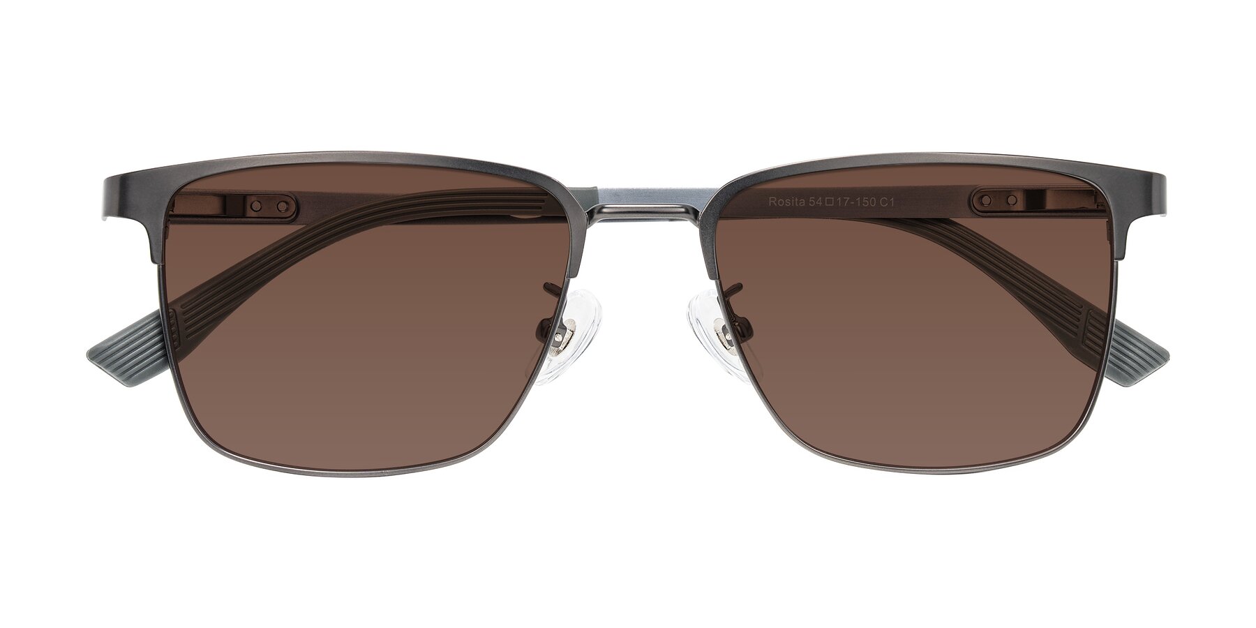 Folded Front of Rosita in Gunmetal with Brown Tinted Lenses