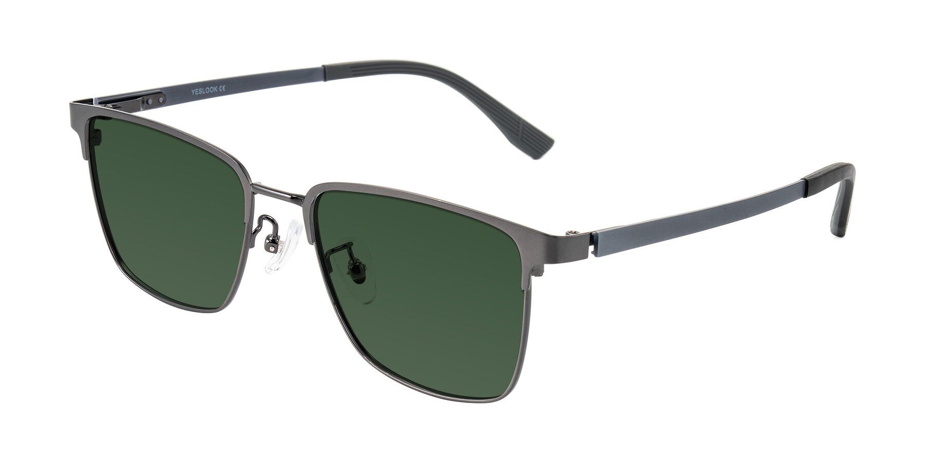 Angle of Rosita in Gunmetal with Green Tinted Lenses