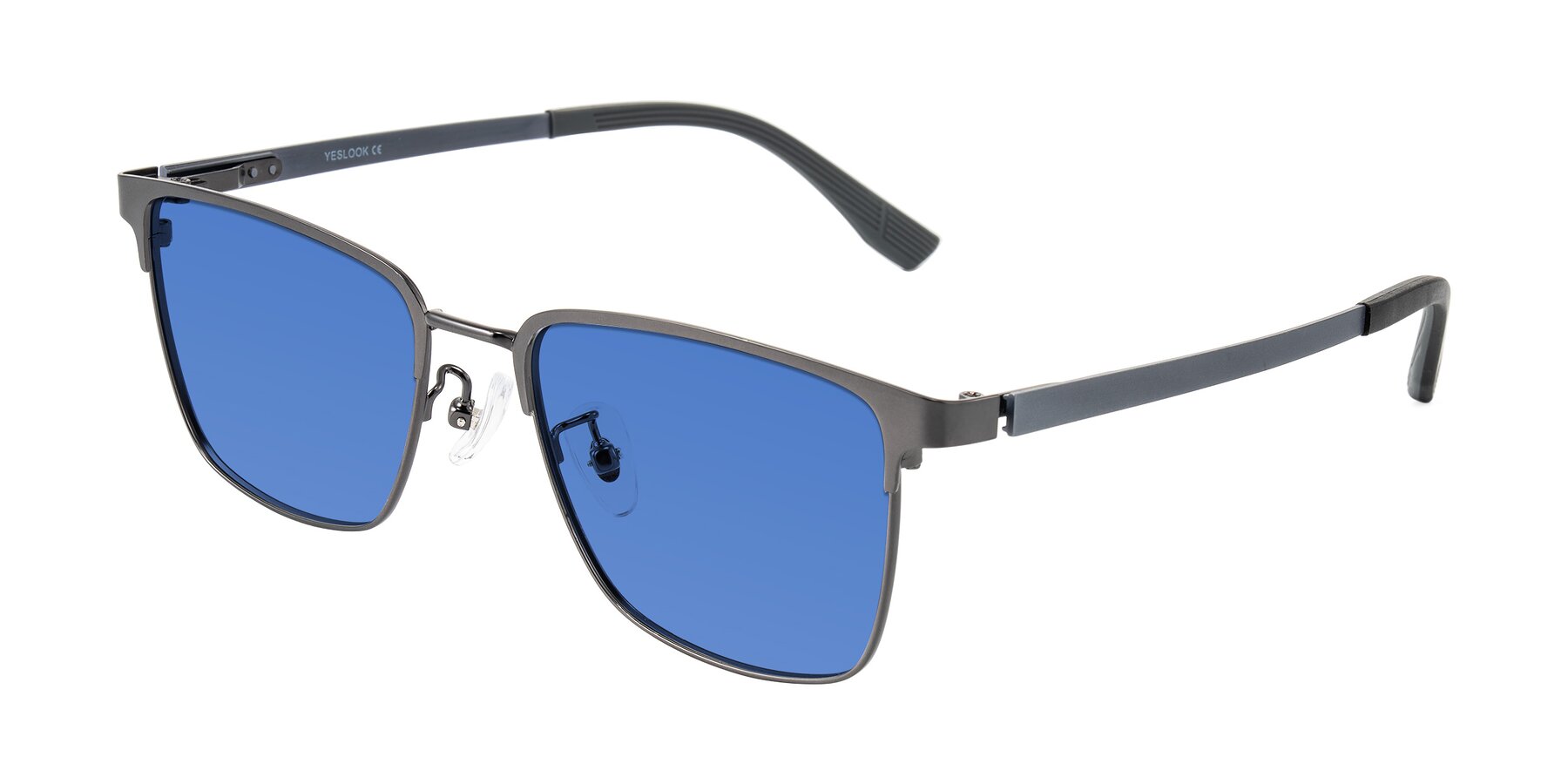 Angle of Rosita in Gunmetal with Blue Tinted Lenses