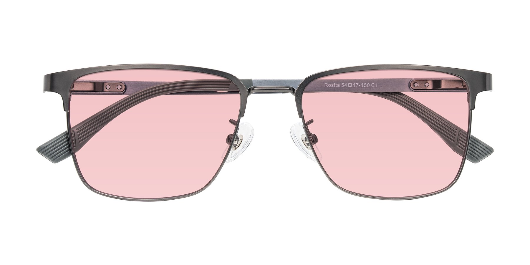 Folded Front of Rosita in Gunmetal with Light Garnet Tinted Lenses