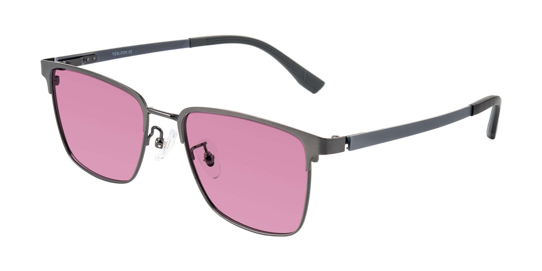 Angle of Rosita in Gunmetal with Medium Wine Tinted Lenses