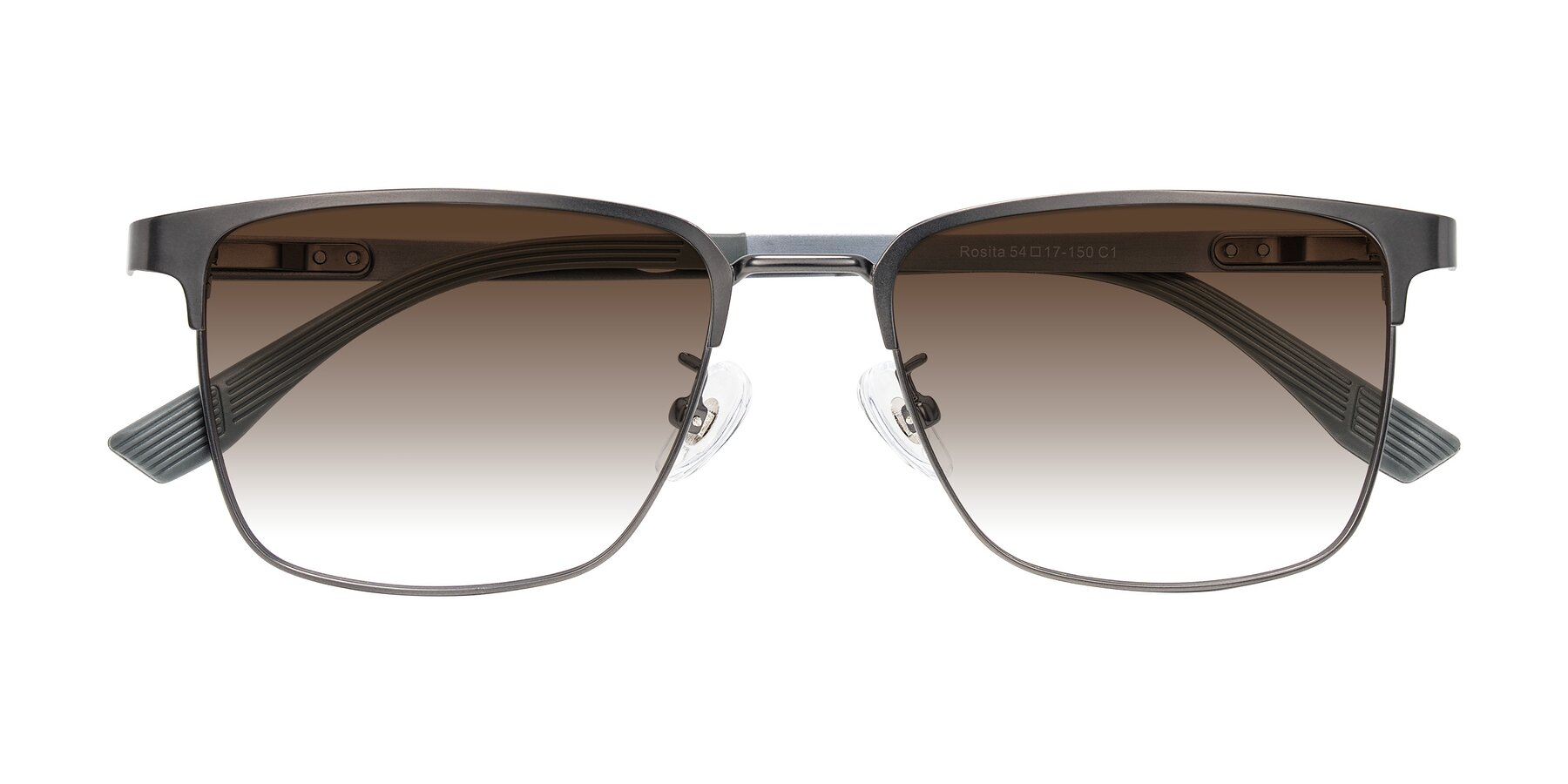 Folded Front of Rosita in Gunmetal with Brown Gradient Lenses
