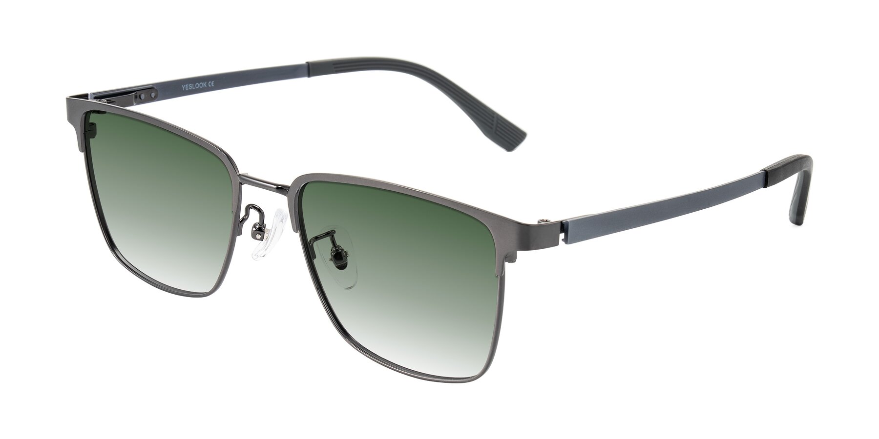 Angle of Rosita in Gunmetal with Green Gradient Lenses