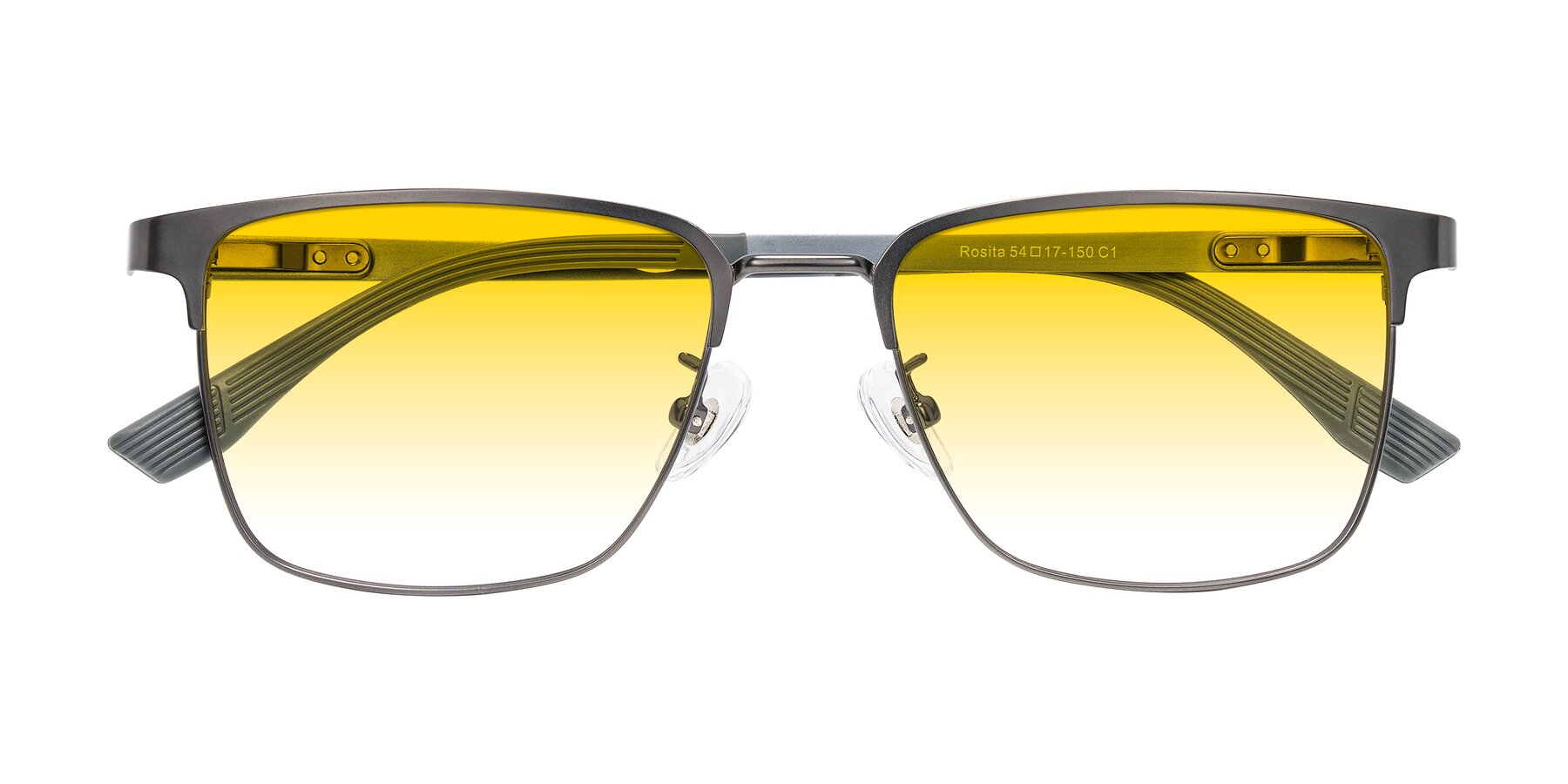 Folded Front of Rosita in Gunmetal with Yellow Gradient Lenses