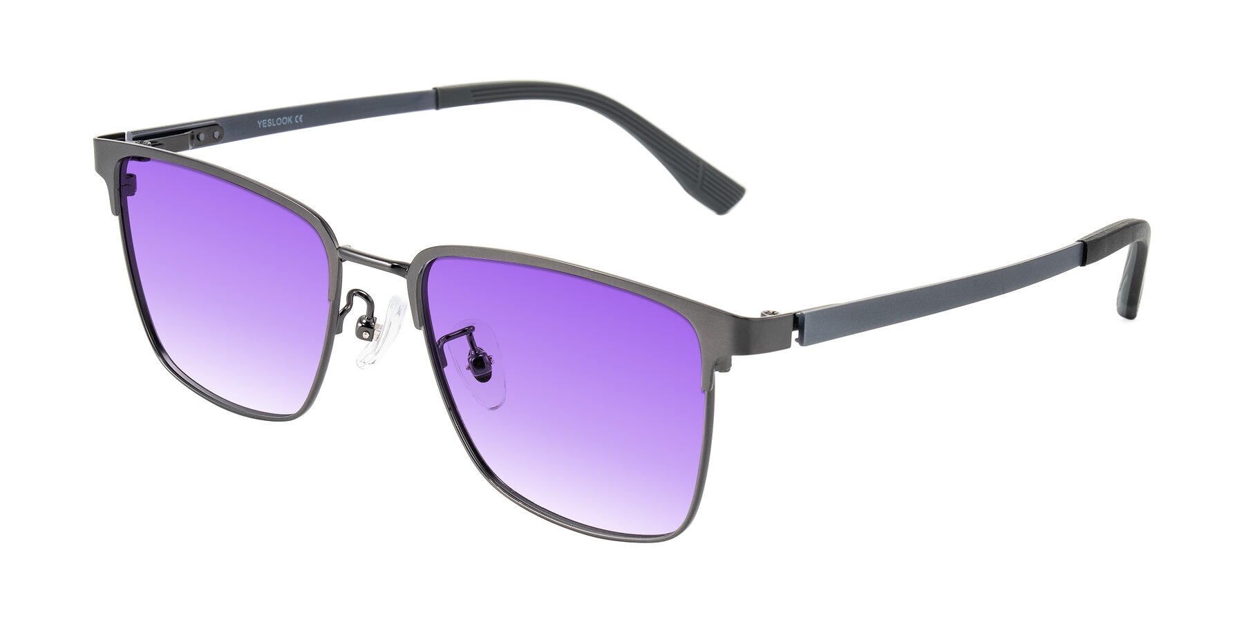 Angle of Rosita in Gunmetal with Purple Gradient Lenses