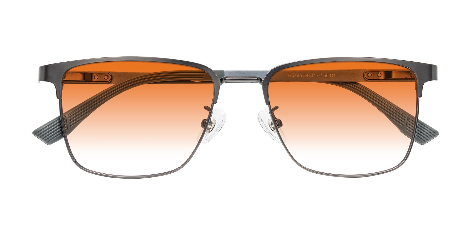 Folded Front of Rosita in Gunmetal with Orange Gradient Lenses