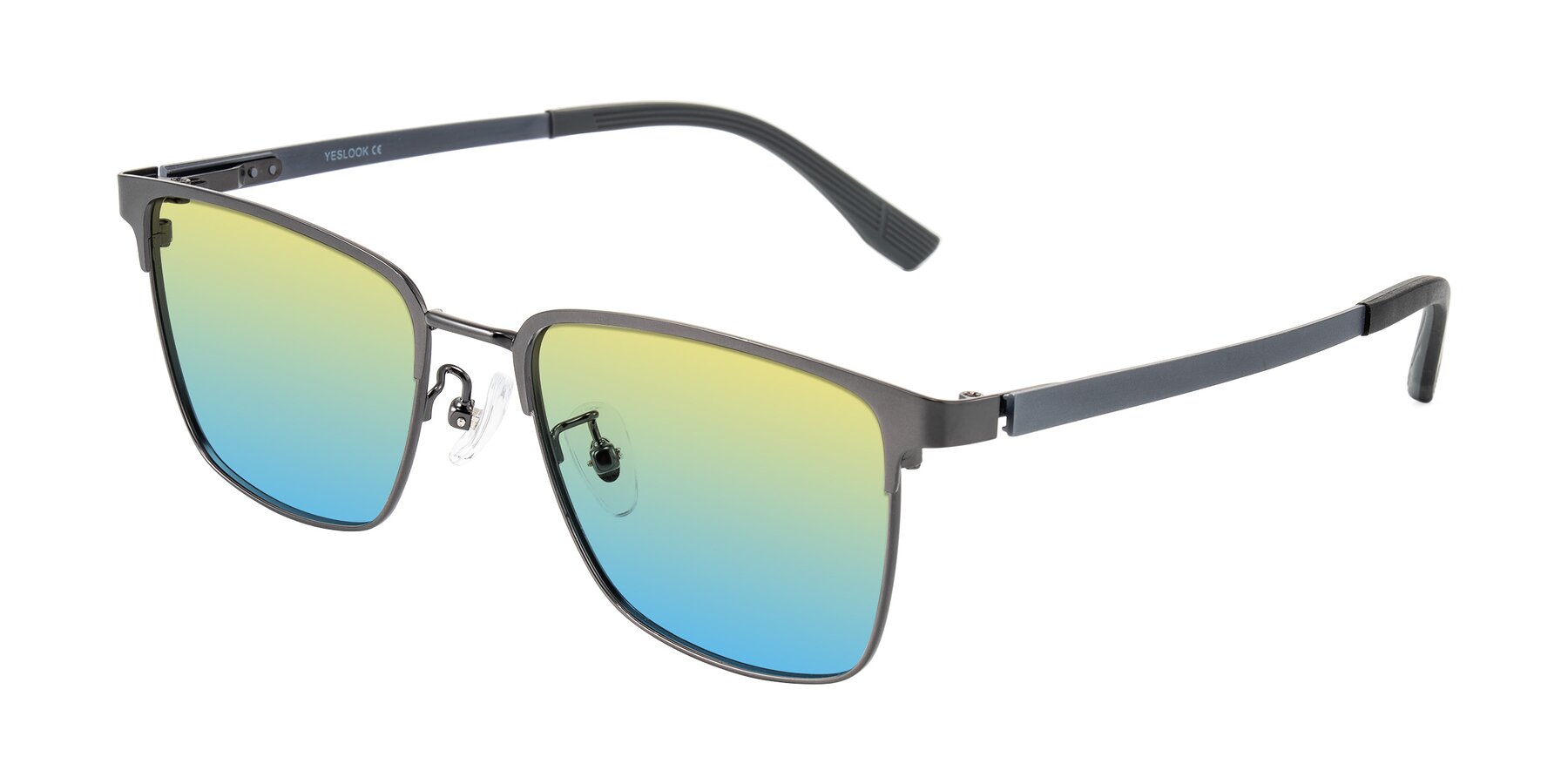Angle of Rosita in Gunmetal with Yellow / Blue Gradient Lenses