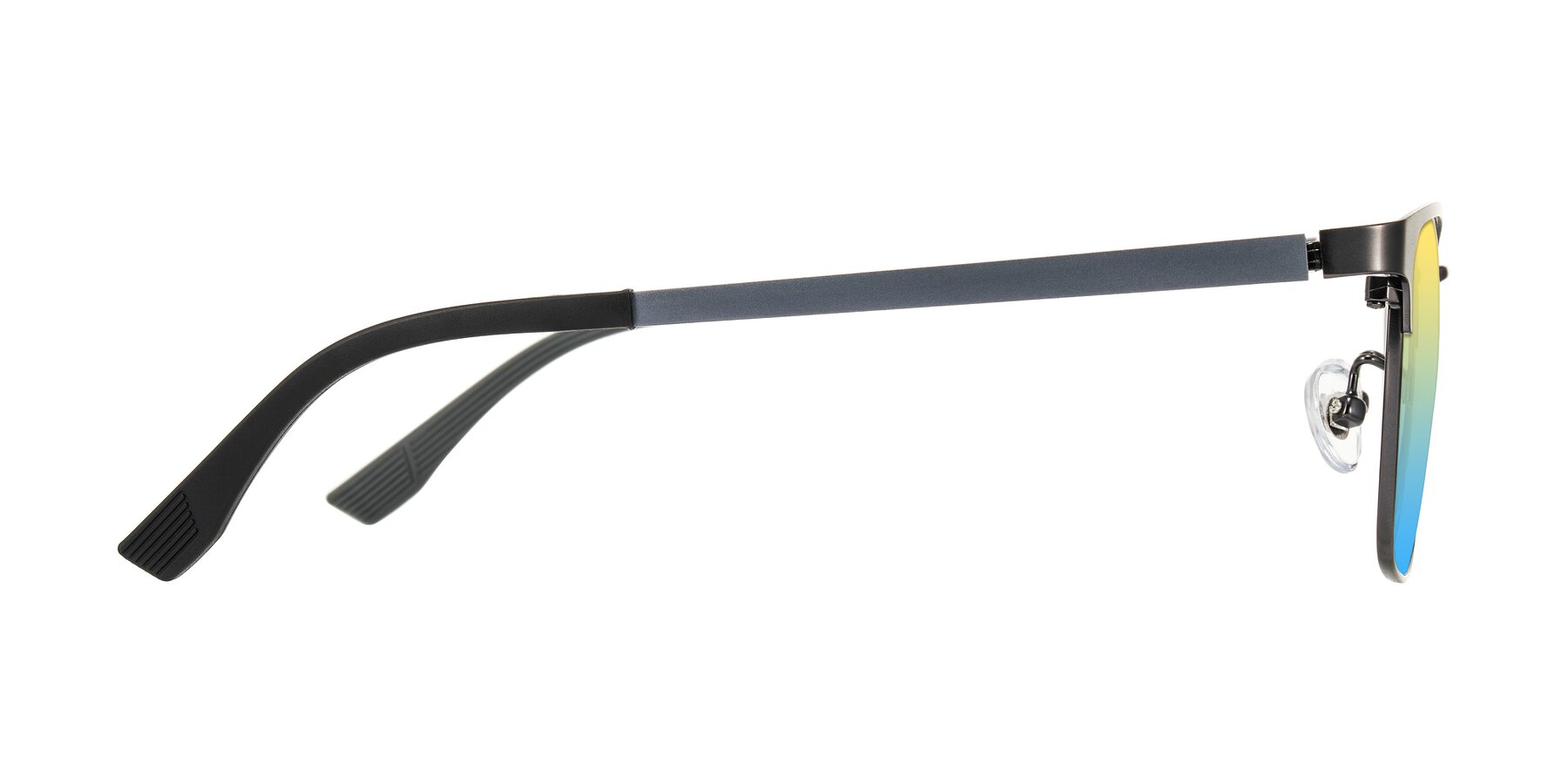 Side of Rosita in Gunmetal with Yellow / Blue Gradient Lenses