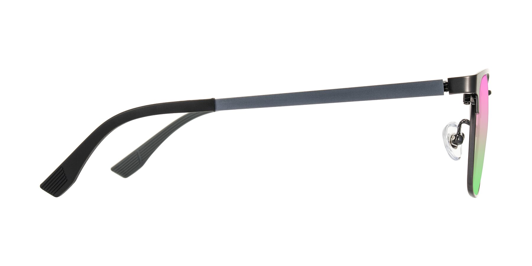 Side of Rosita in Gunmetal with Pink / Green Gradient Lenses