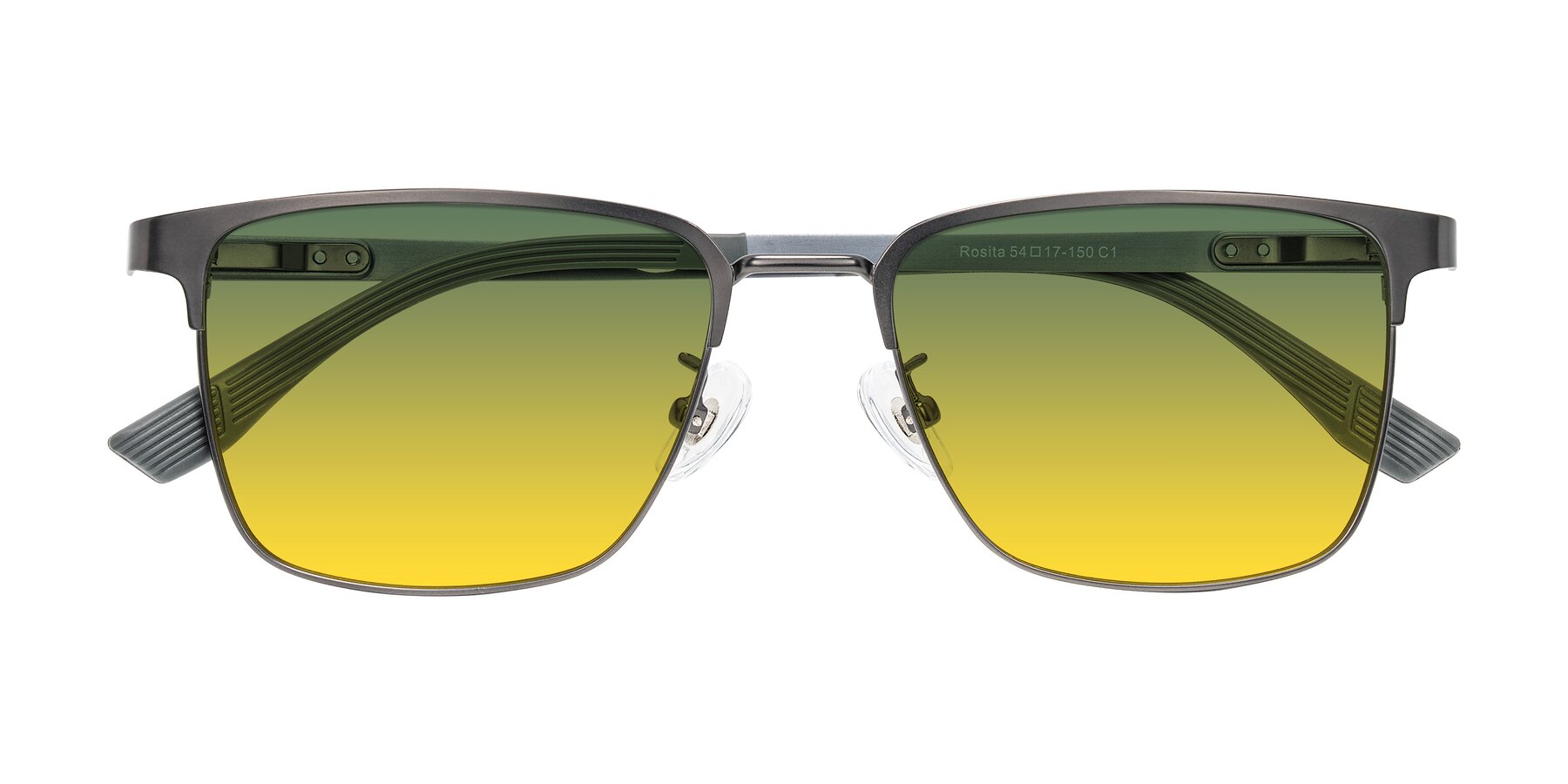 Folded Front of Rosita in Gunmetal with Green / Yellow Gradient Lenses