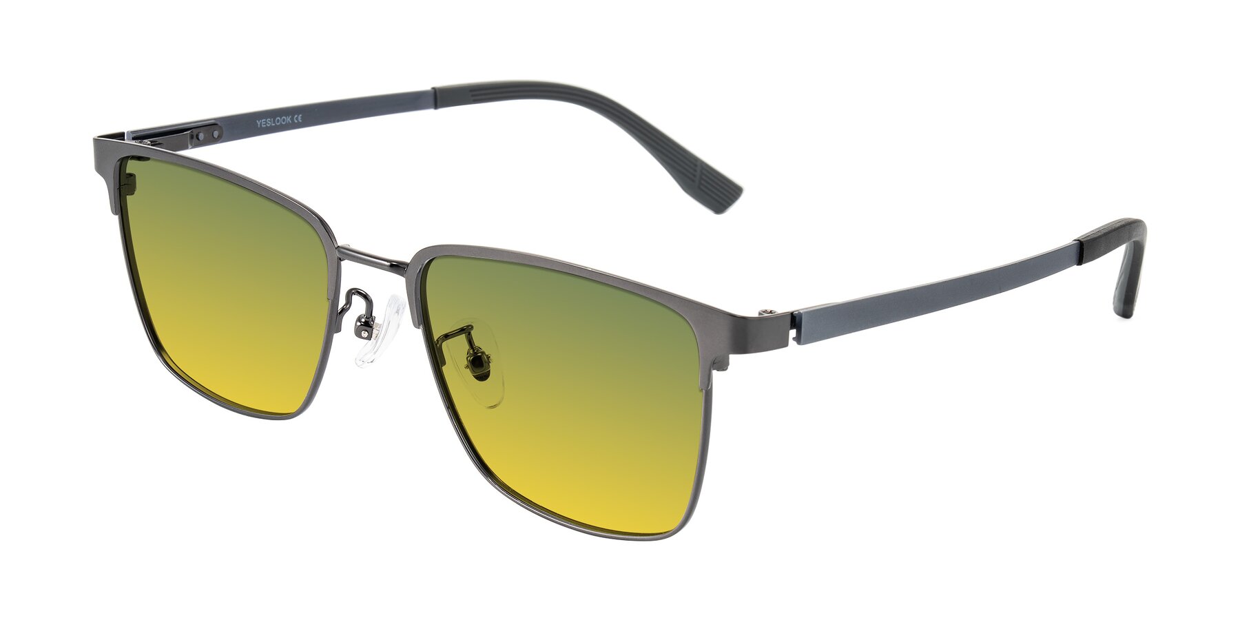 Angle of Rosita in Gunmetal with Green / Yellow Gradient Lenses