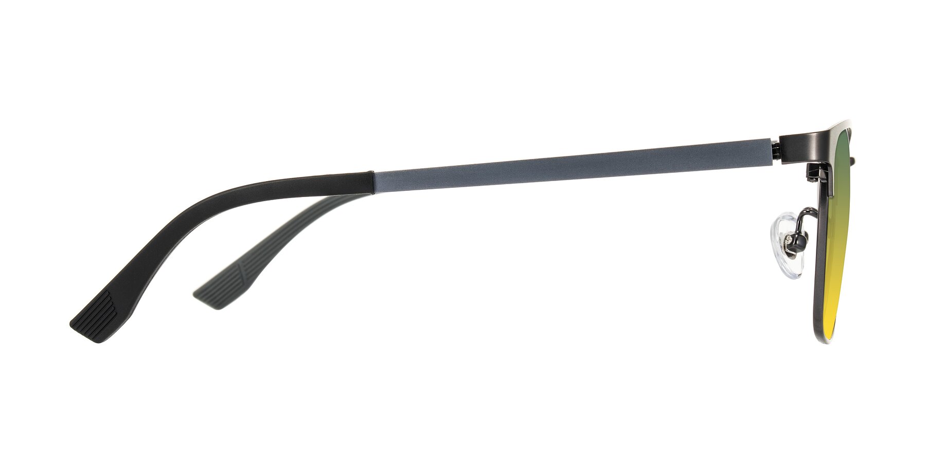 Side of Rosita in Gunmetal with Green / Yellow Gradient Lenses