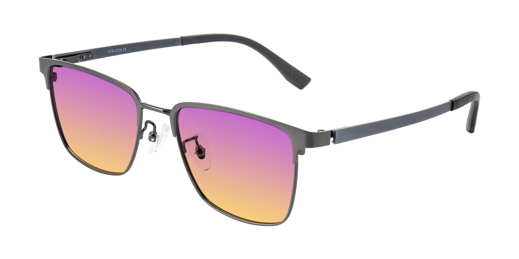 Angle of Rosita in Gunmetal with Purple / Yellow Gradient Lenses
